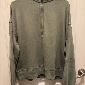 Women’s Green Half-Zip Sweatshirt